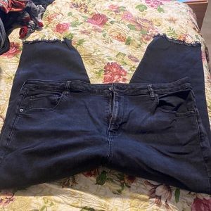 Black stretchy ankle jeans